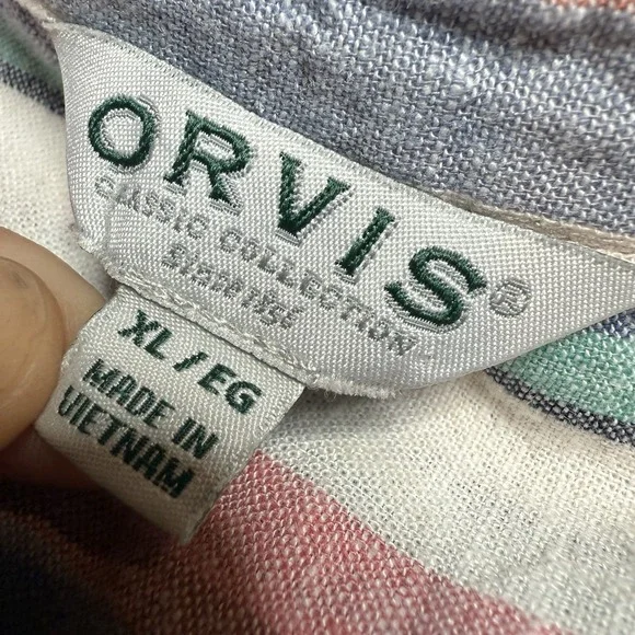 Orvis Women's Linen Blend Short Sleeve Top Button Front Shirt XL - Picture 4 of 8